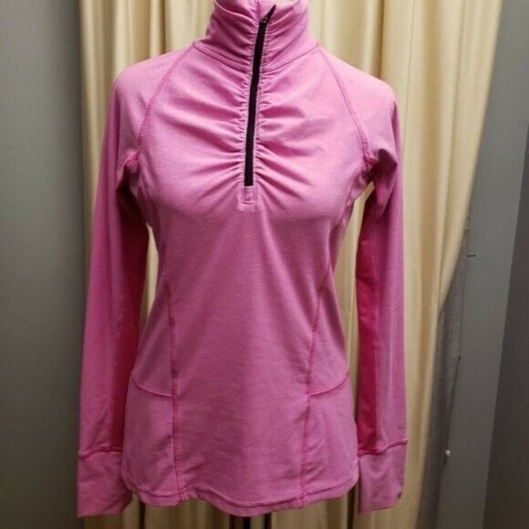 C9 Champion Heather Pink 1/4 Zip Semi Fitted Jacket Long Sleeve Thumb Hole Small - Picture 1 of 10